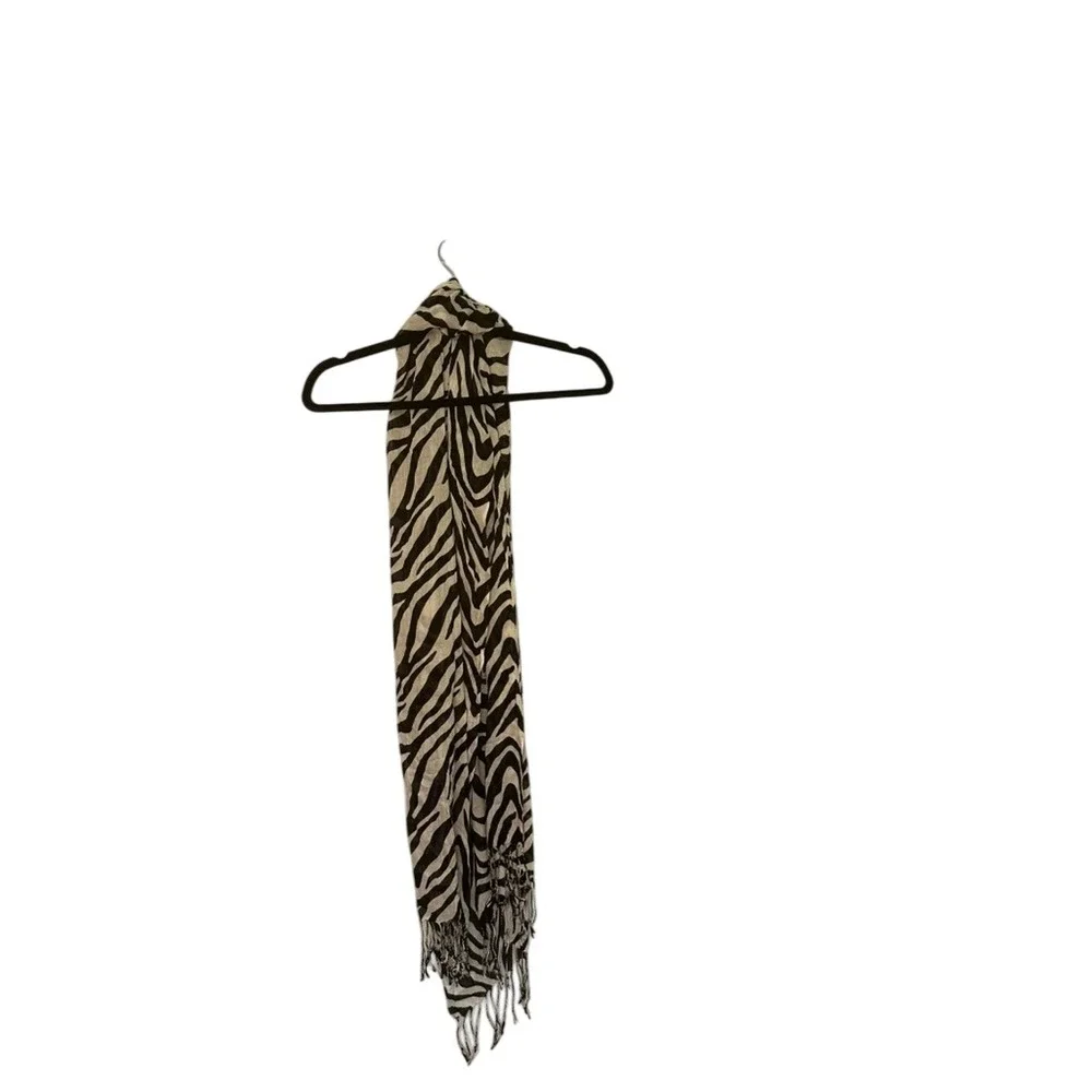 Zebra Print Lightweight Scarf‎ Shawl Wrap with Tassels Women's Fashion